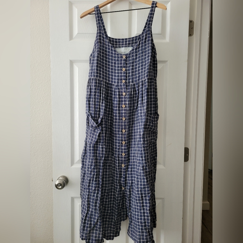 notPERFECTLINEN Blue Oat Button Down Dress
